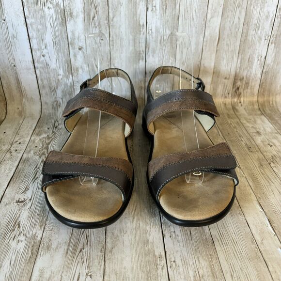 SAS Womens NUDU Dusk Copper Pewter Metallic Leather Slingback Sandals Sz 9 WW - Picture 3 of 8